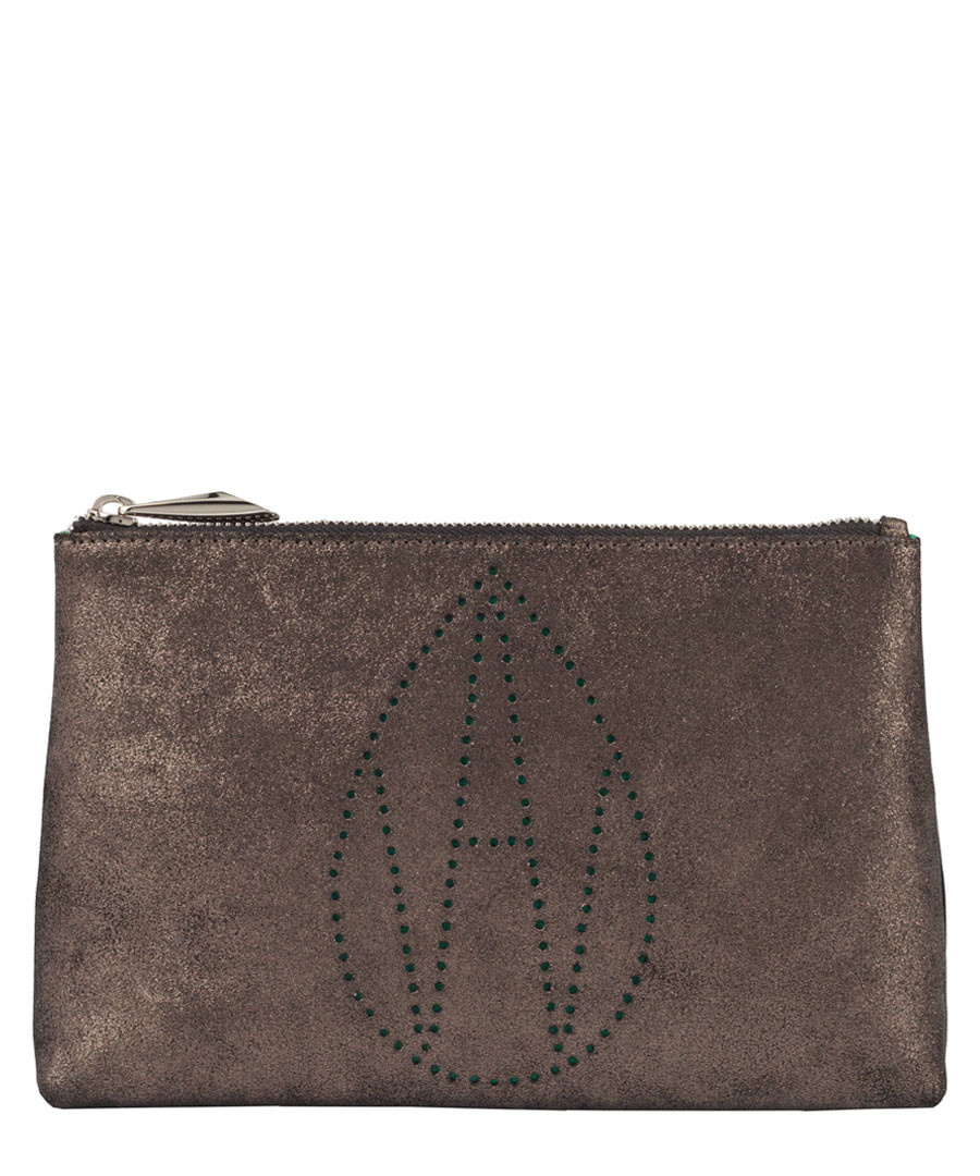 The Perforated Mercury brown clutch Sale - Amanda Wakeley