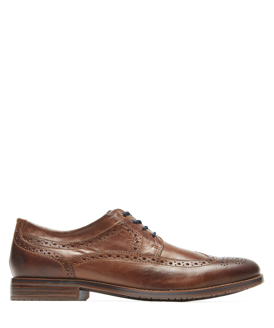 Sp3 Wingtip tan leather Oxford shoes Sale - rockport