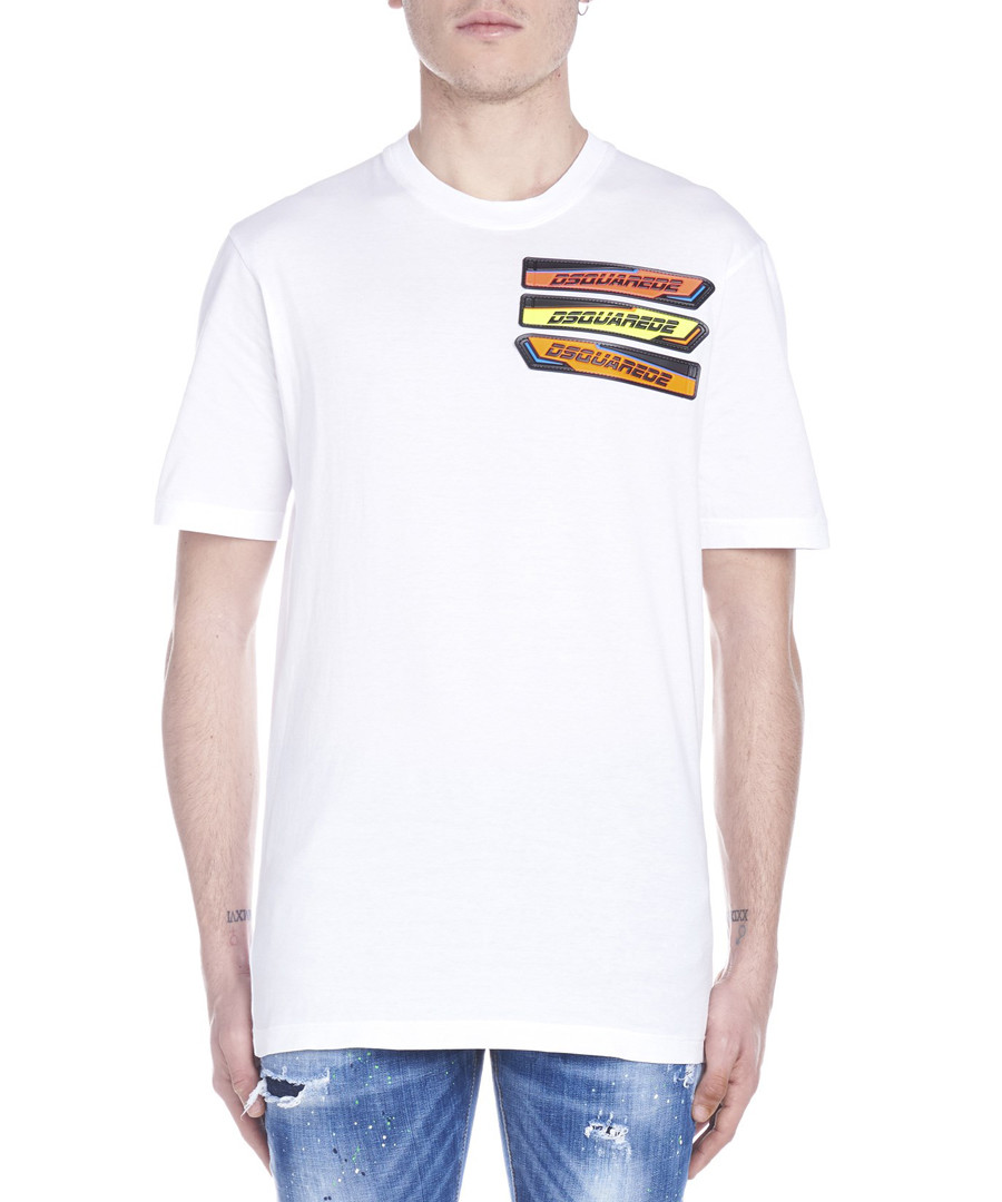 White pure cotton print T-shirt Sale - dsquared2