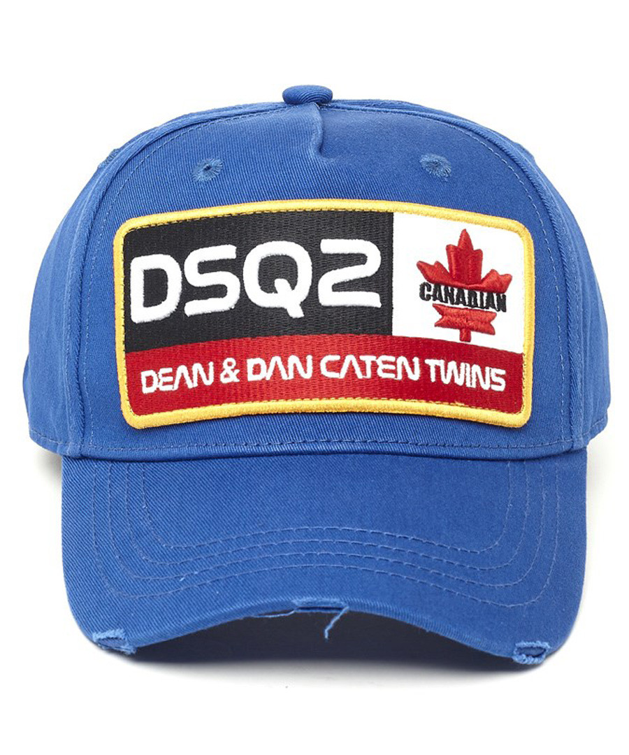 Blue pure cotton embroidered hat Sale - dsquared2