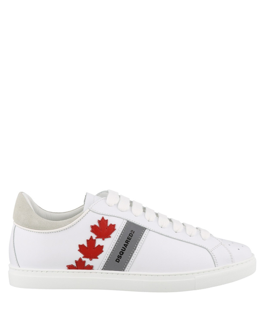 White leather Canadian print sneakers Sale - dsquared2
