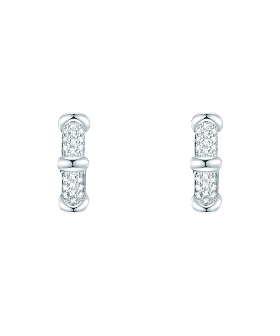 Rhodium-plated hoop earrings Sale - lindenhoff