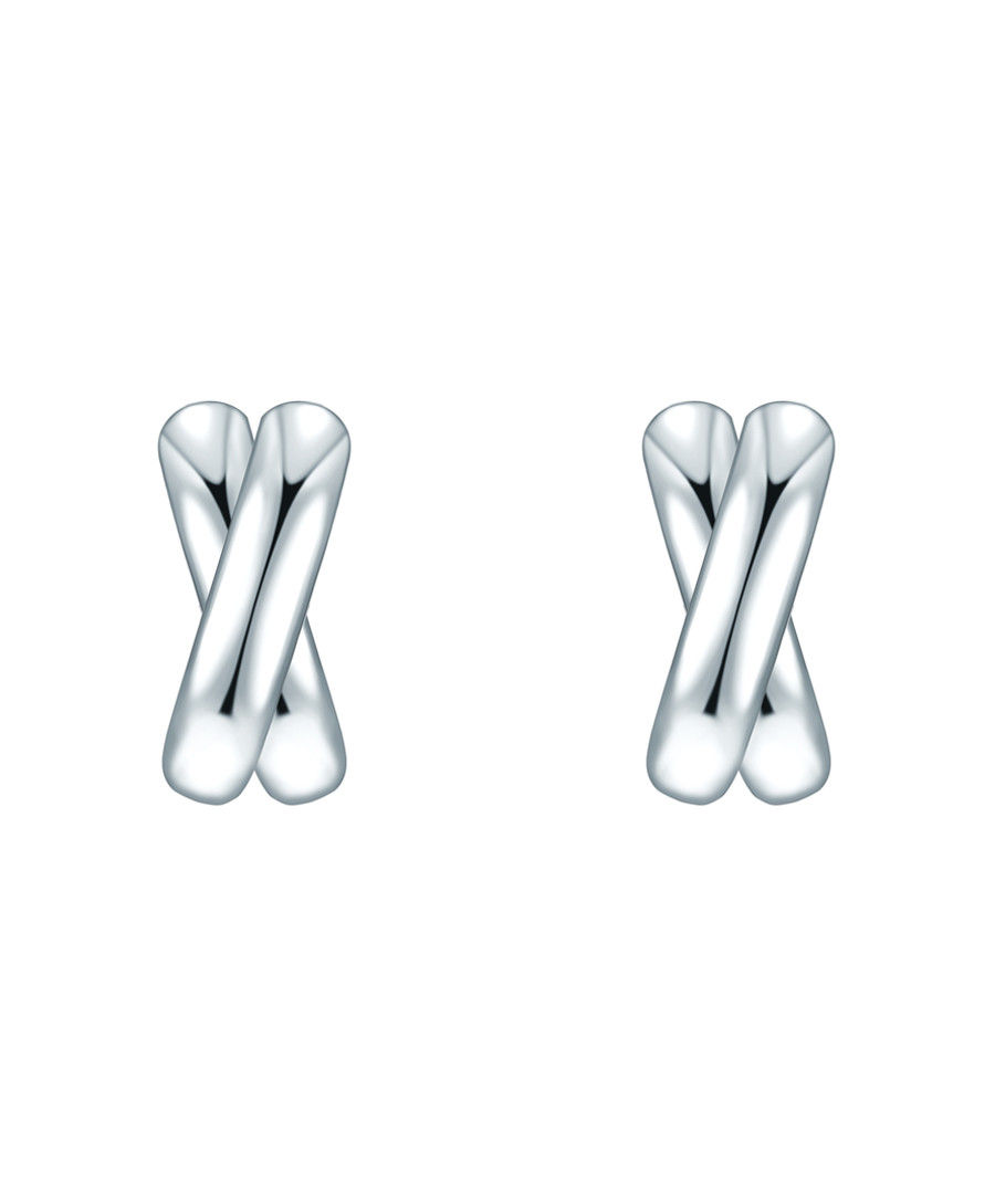 Rhodium-plated X earrings Sale - lindenhoff