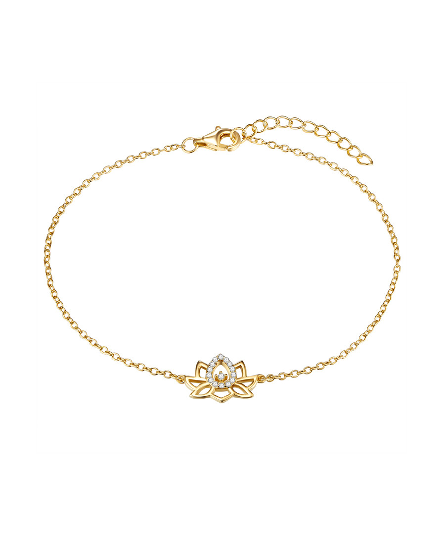 Yellow gold-plated lotus bracelet Sale - lindenhoff