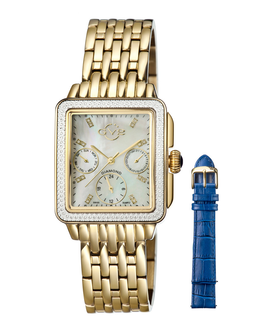 Gold-tone & blue interchangeable watch Sale - GV2