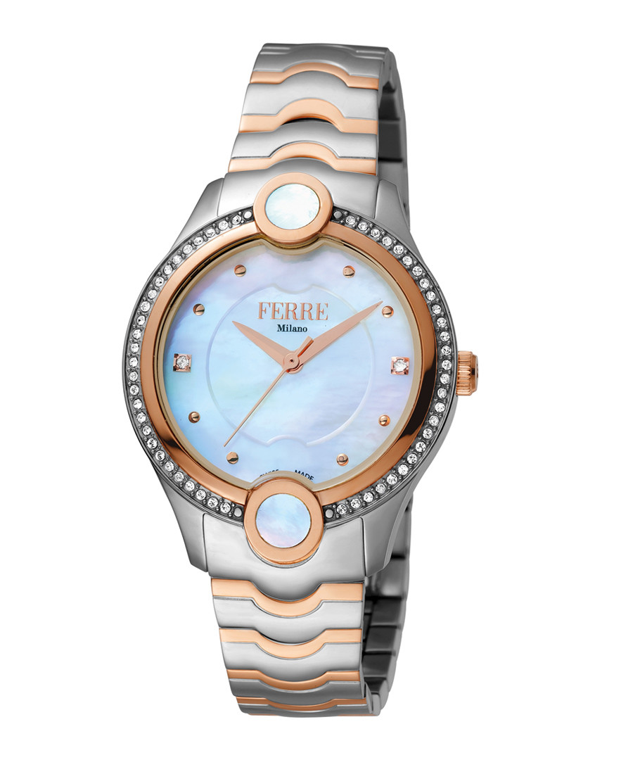 Two-tone & blue steel watch Sale - ferre milano