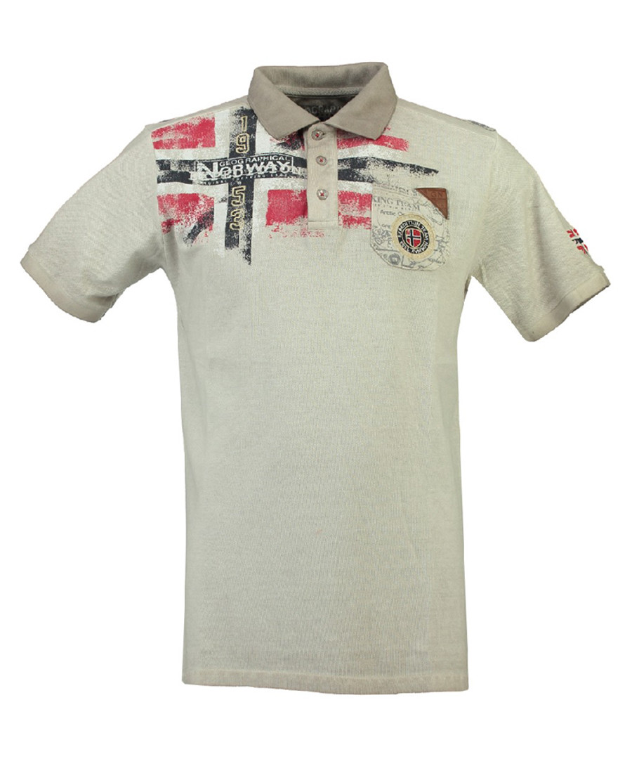 Kamo grey pure cotton grunge polo top Sale - geographical norway