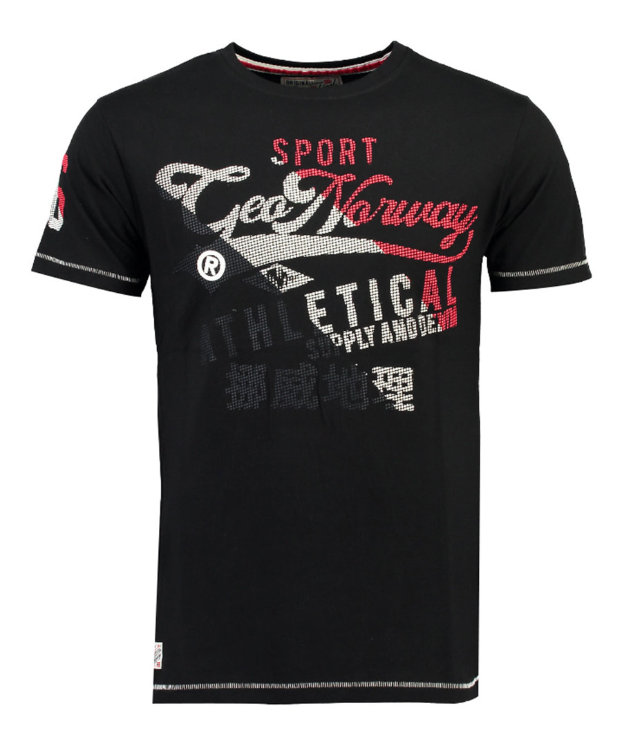 Jeal black pure cotton print T-shirt Sale - geographical norway