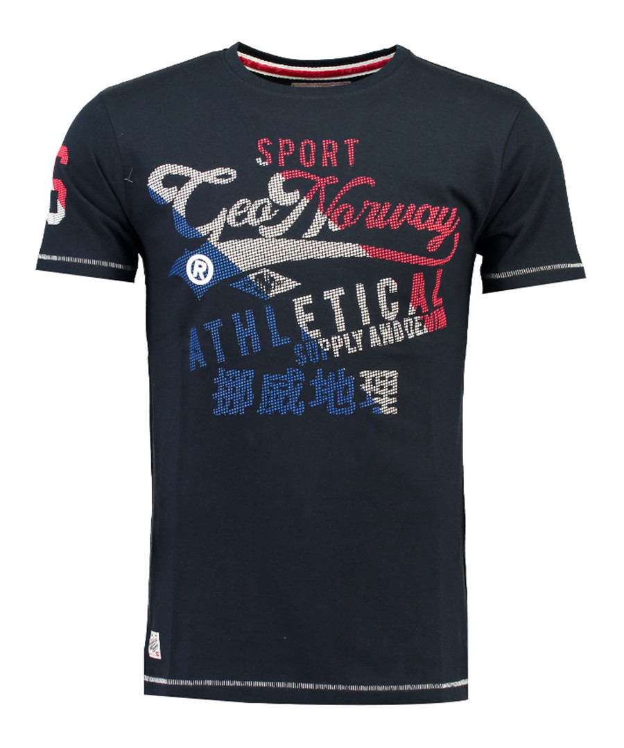 Jeal navy pure cotton print T-shirt Sale - geographical norway