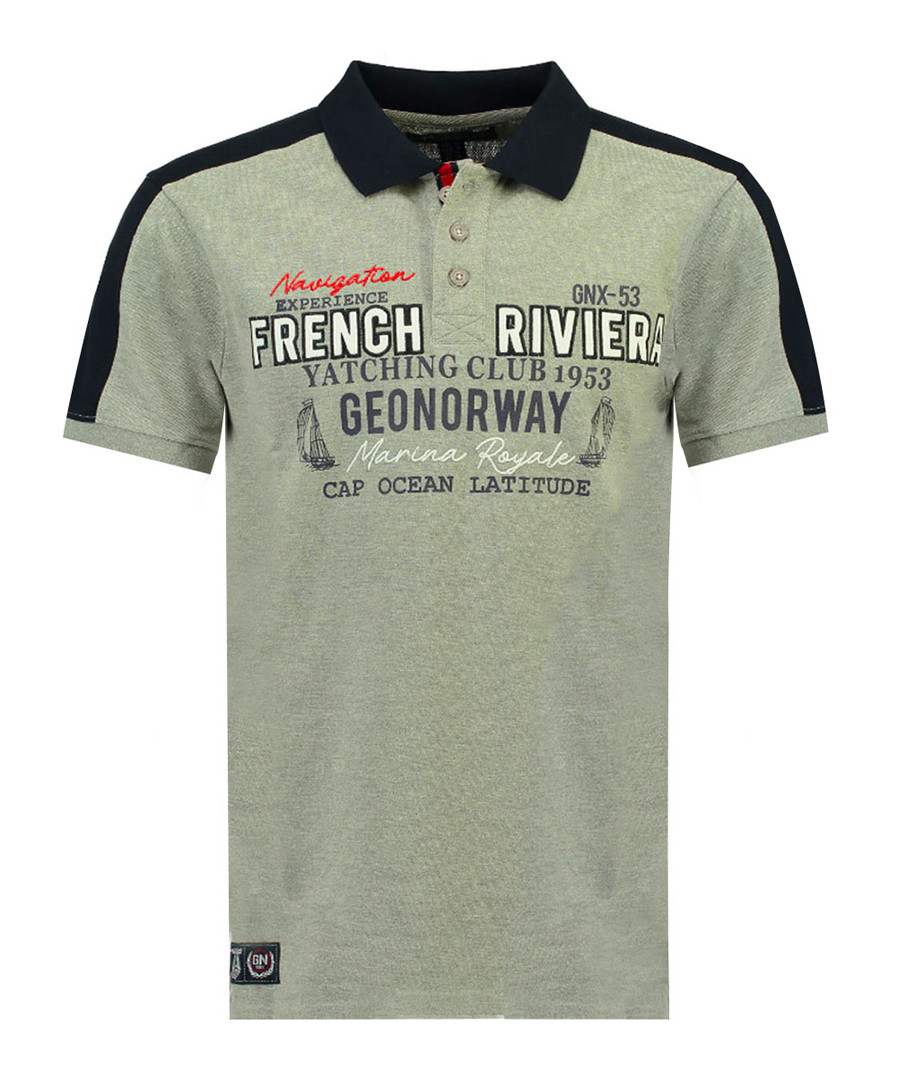 Kampus grey pure cotton French polo top Sale - Geographical Norway