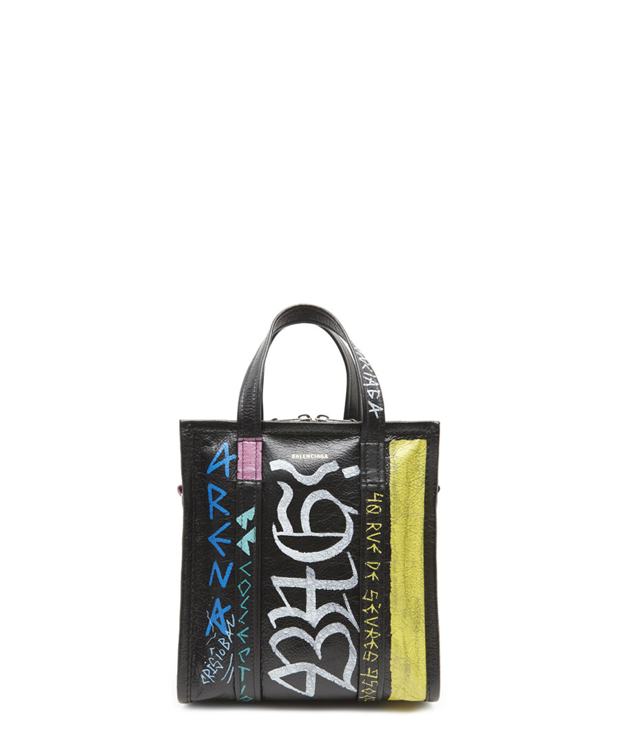 Black leather print shopper Sale - balenciaga