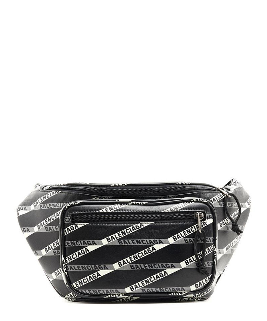 Black leather logo print belt bag Sale - balenciaga