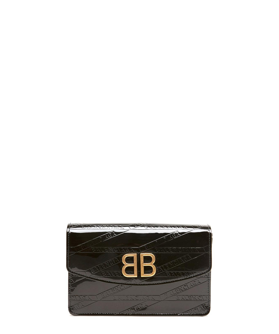 Black leather logo crossbody bag Sale - balenciaga