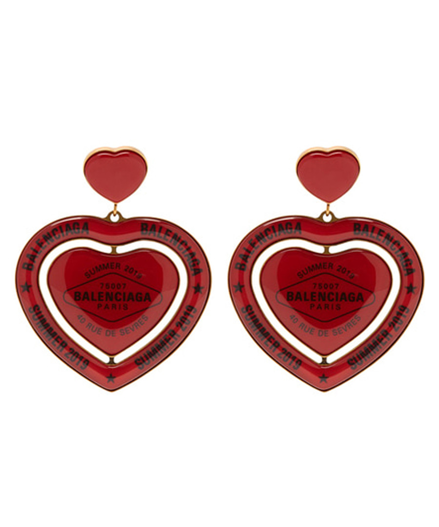 Red heart earrings Sale - balenciaga