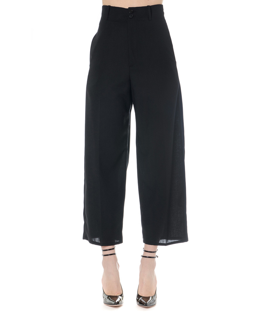 Black pure wool palazzo pants Sale - alexander mcqueen