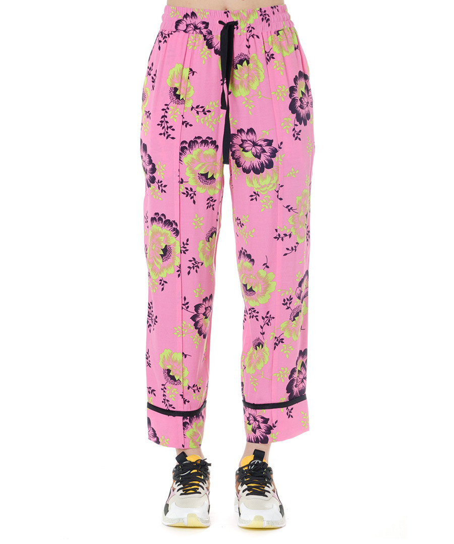 Pink floral print trousers Sale - alexander mcqueen