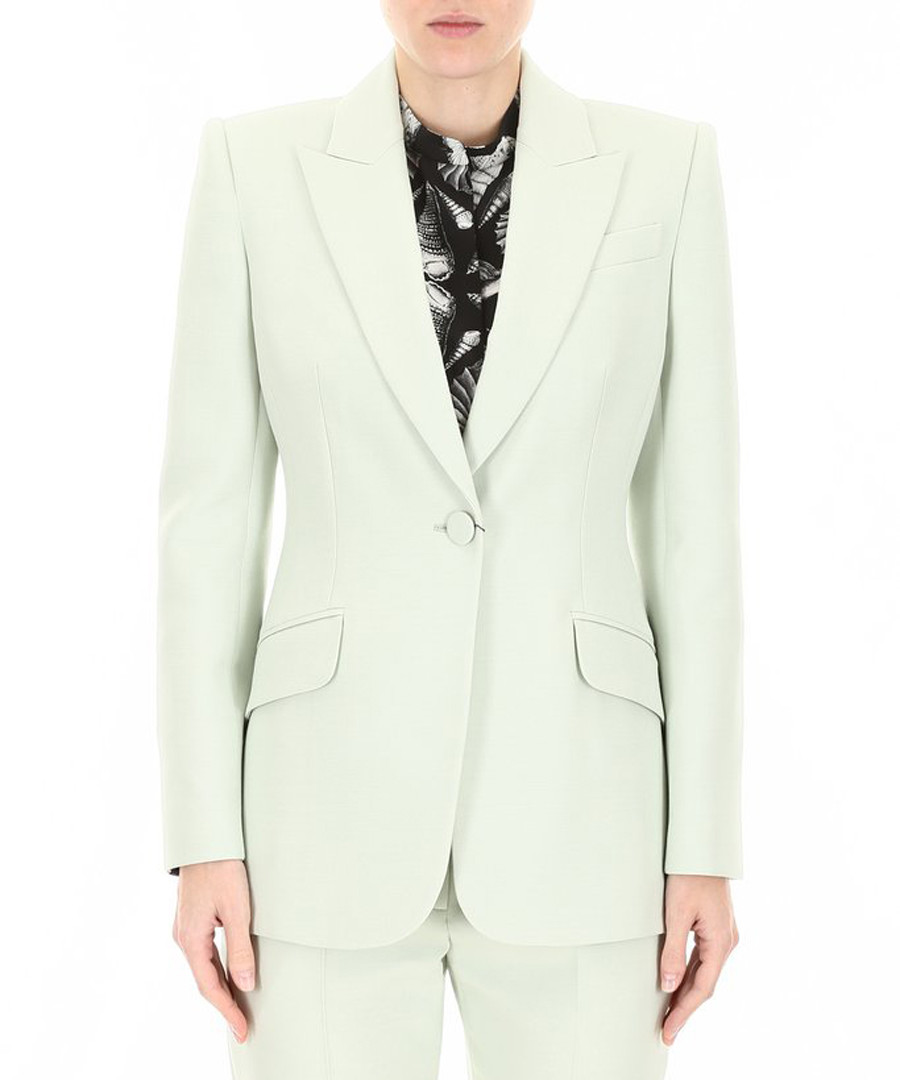 Light green wool & silk tailored jacket Sale - alexander mcqueen