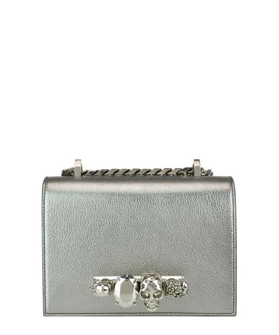 Silver-tone leather knuckle crossbody Sale - alexander mcqueen