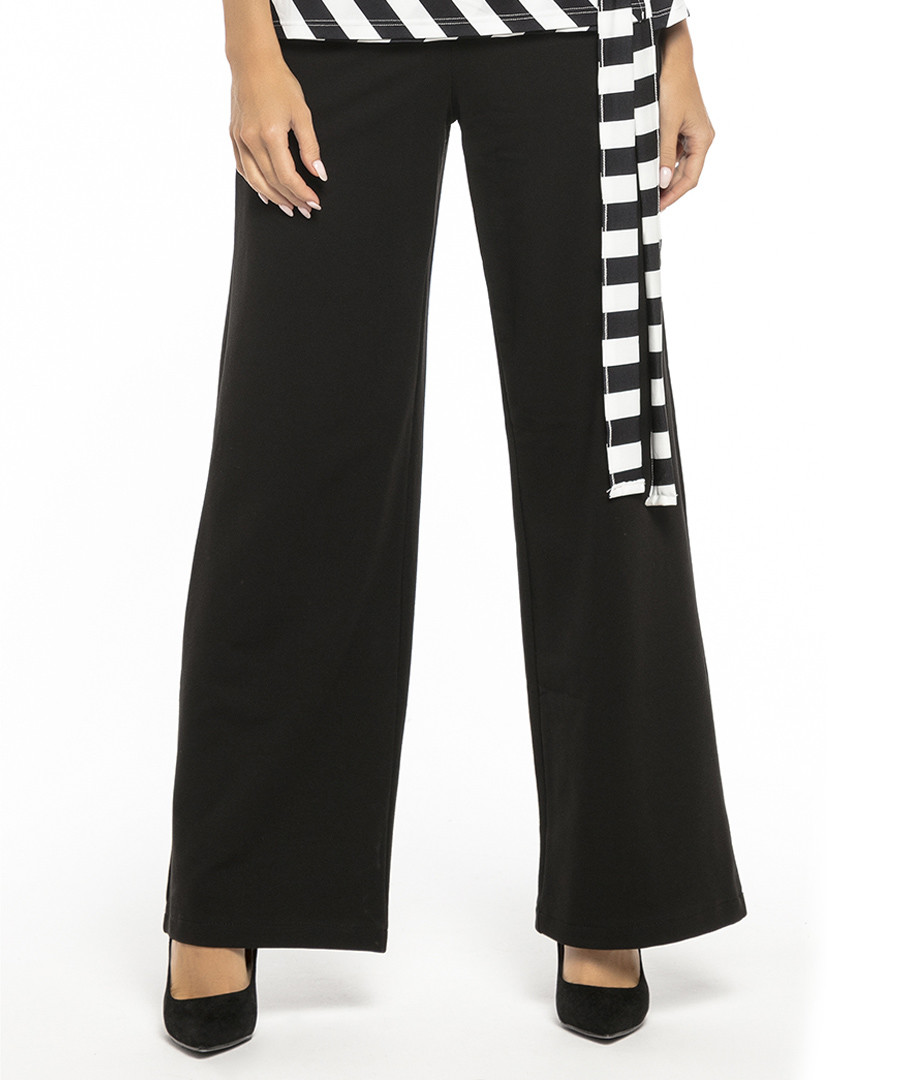 Black cotton blend casual trousers Sale - tessita
