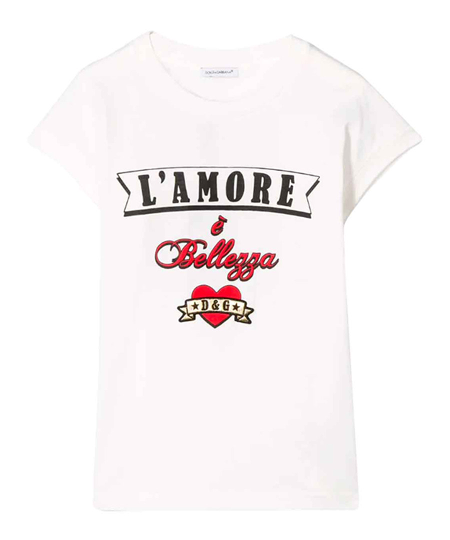 White pure cotton print T-shirt Sale - dolce & gabbana