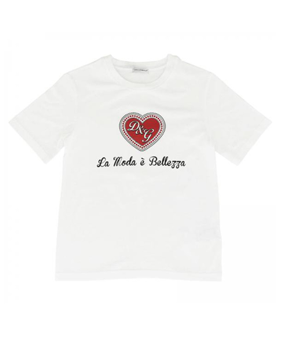 White pure cotton print T-shirt Sale - dolce & gabbana