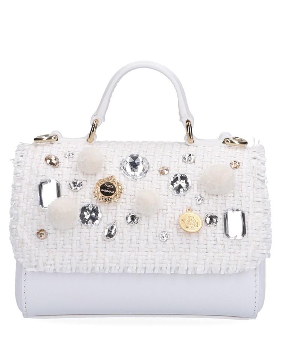 White leather embellished shoulder bag Sale - dolce & gabbana