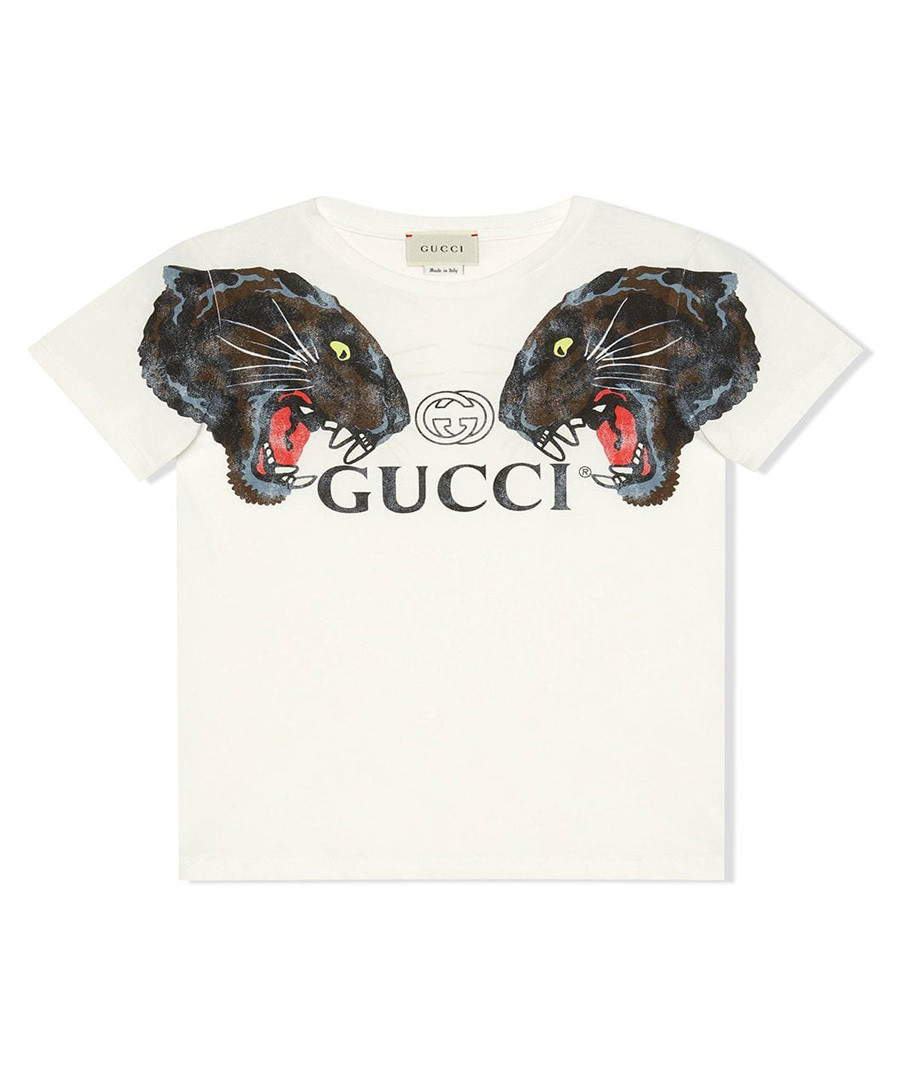 White pure cotton logo T-shirt Sale - gucci