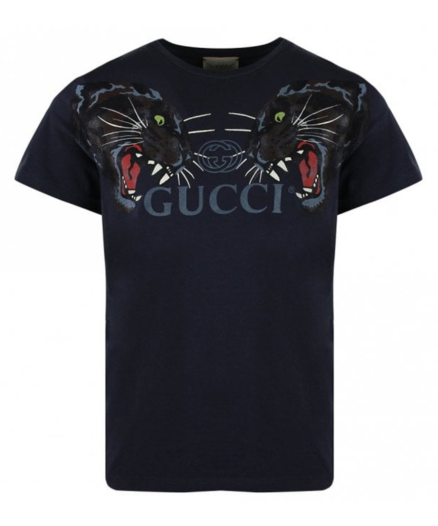 Black pure cotton logo T-shirt Sale - gucci