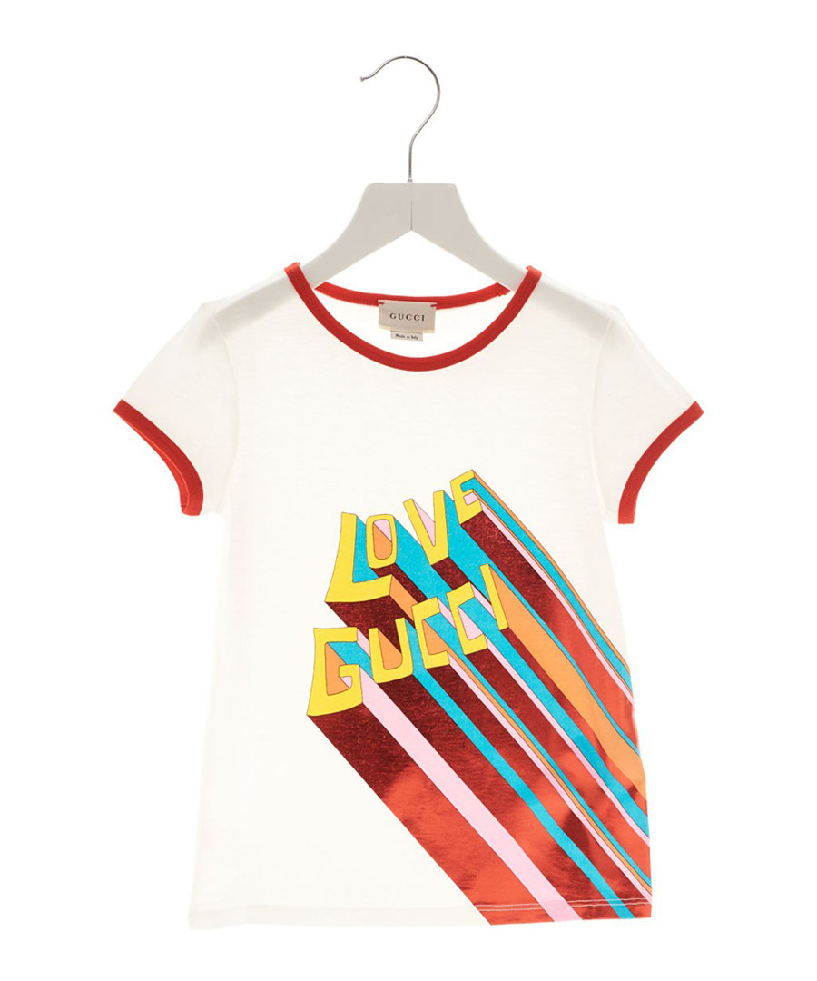 White pure cotton print T-shirt Sale - gucci