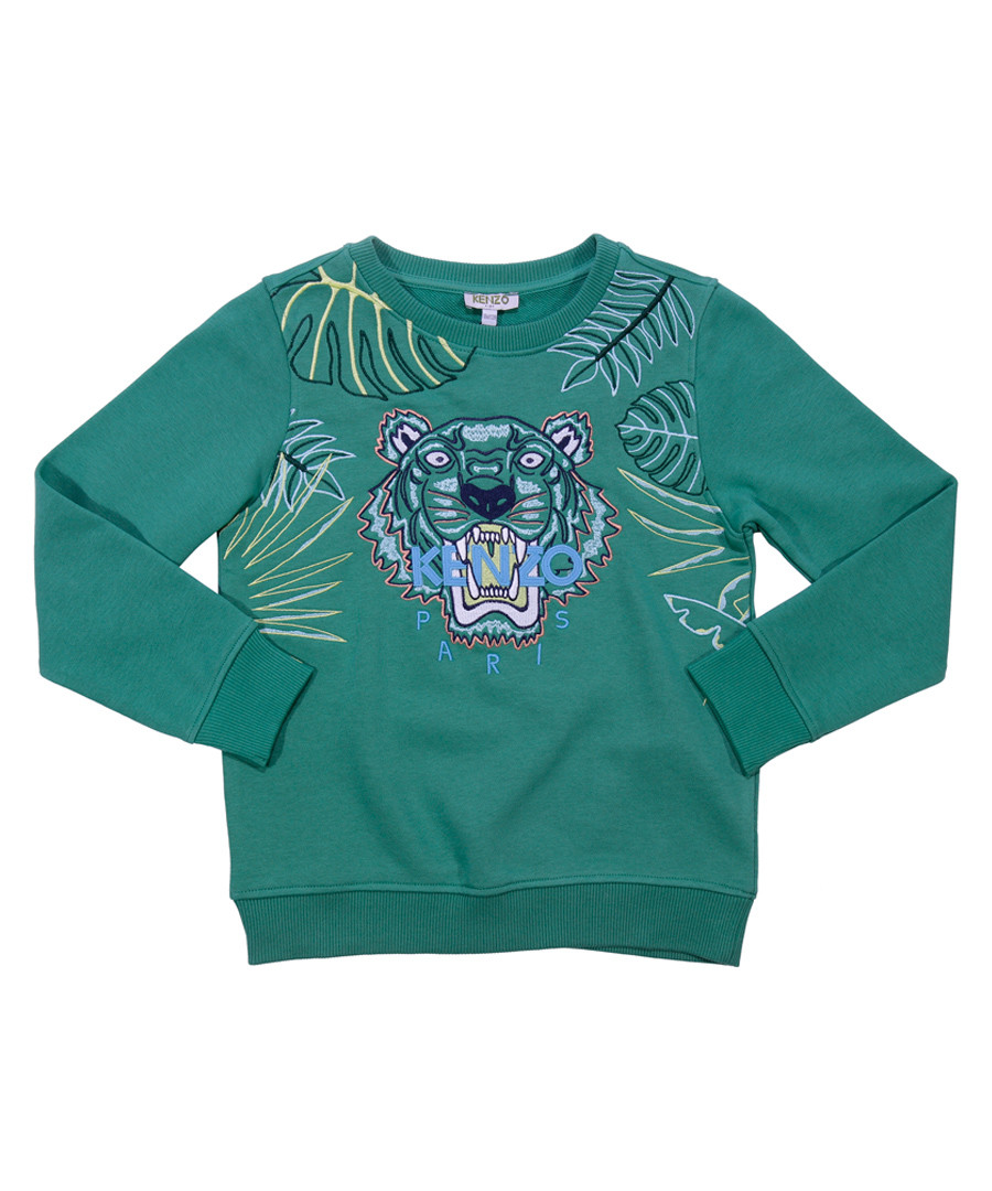 Green logo print sweatshirt Sale - kenzo kids