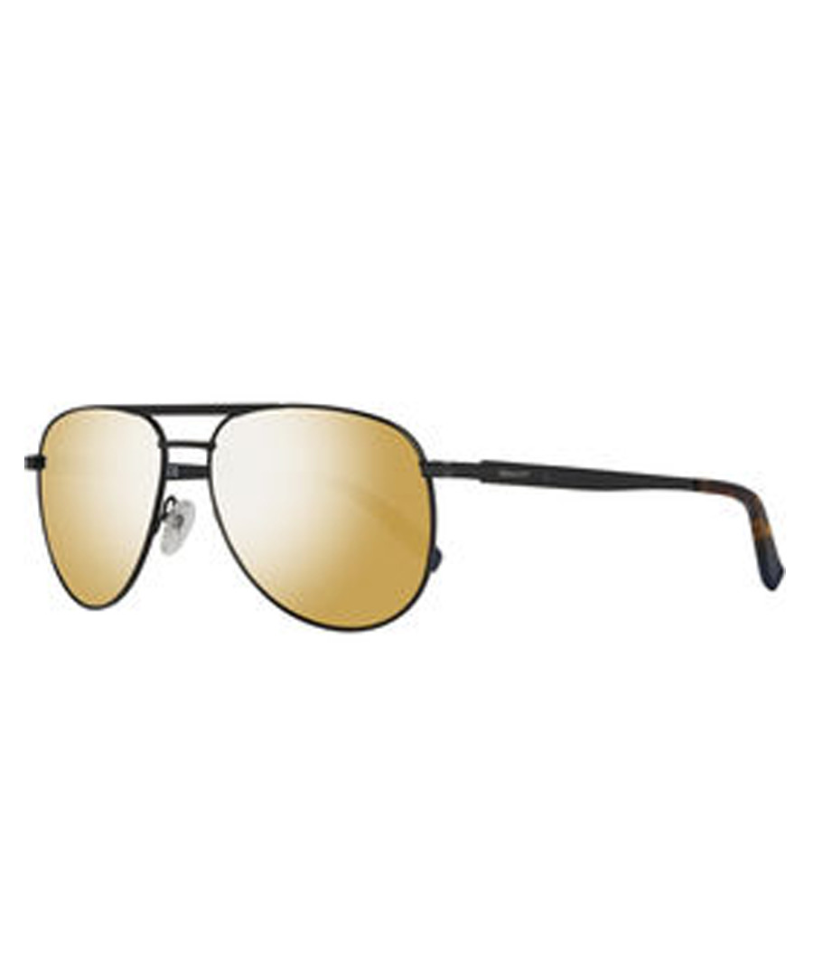 Black & gold-tone aviator sunglasses Sale - gant