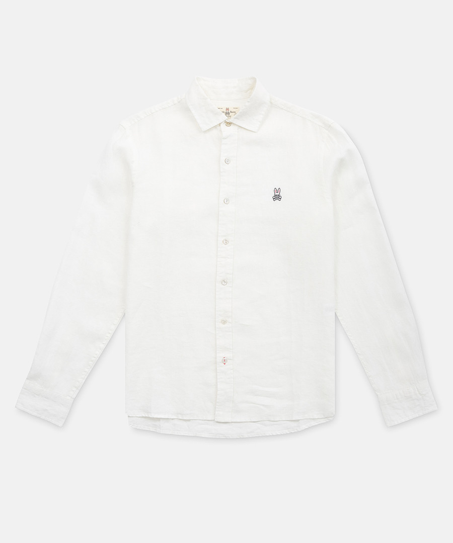 White pure cotton button-up shirt Sale - Psycho Bunny
