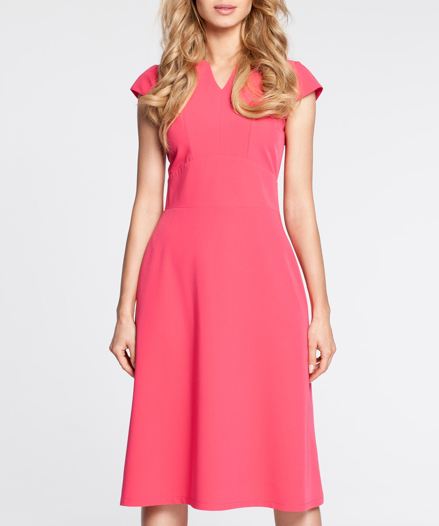 Pink cap sleeve mini V-neck dress Sale - made of emotion