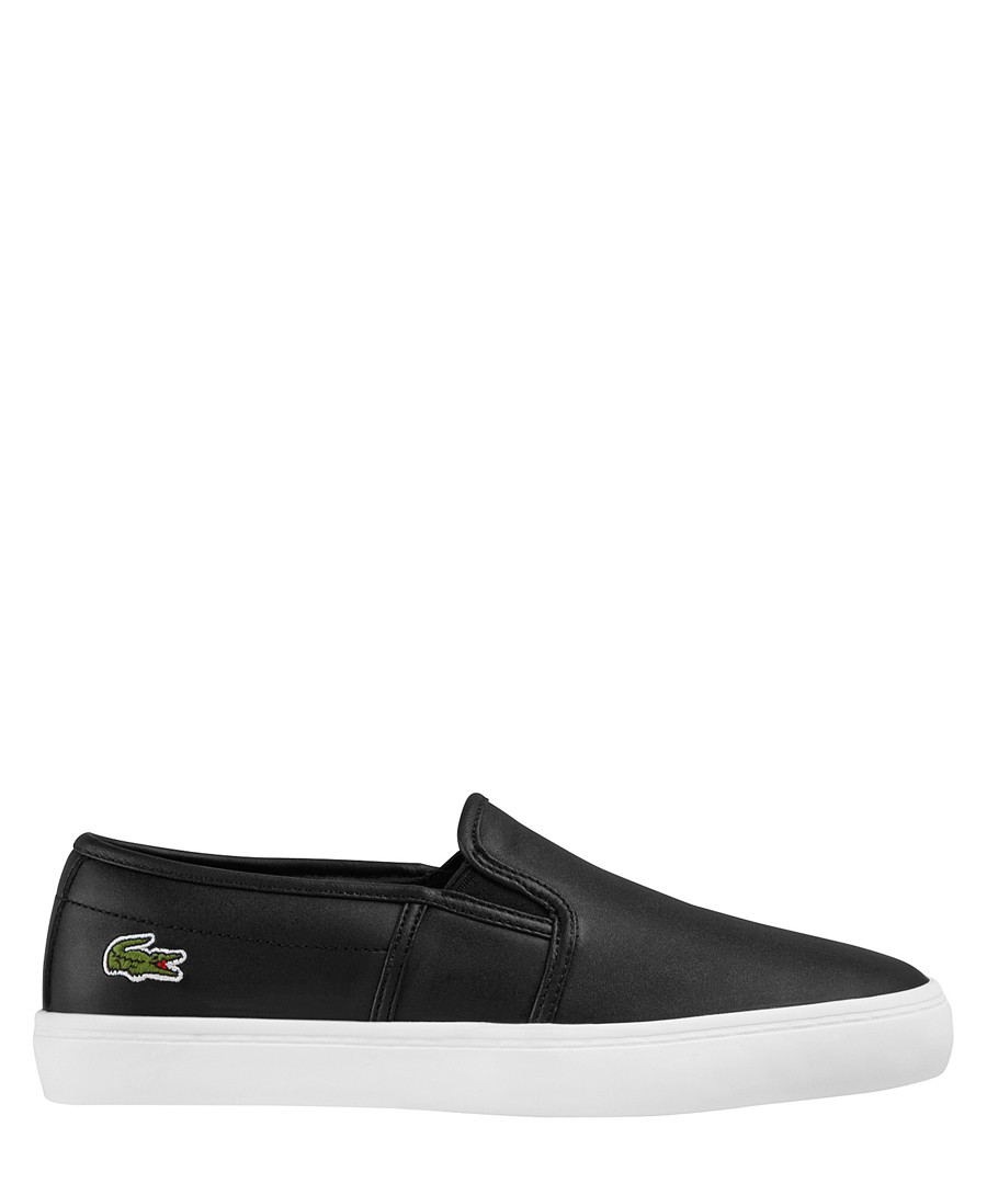 lacoste black slip ons