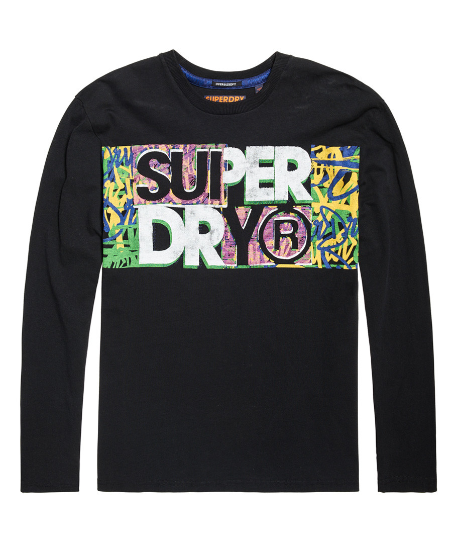Black Acid Pacifica Oversize Long Sleeve T-Shirt Sale - superdry