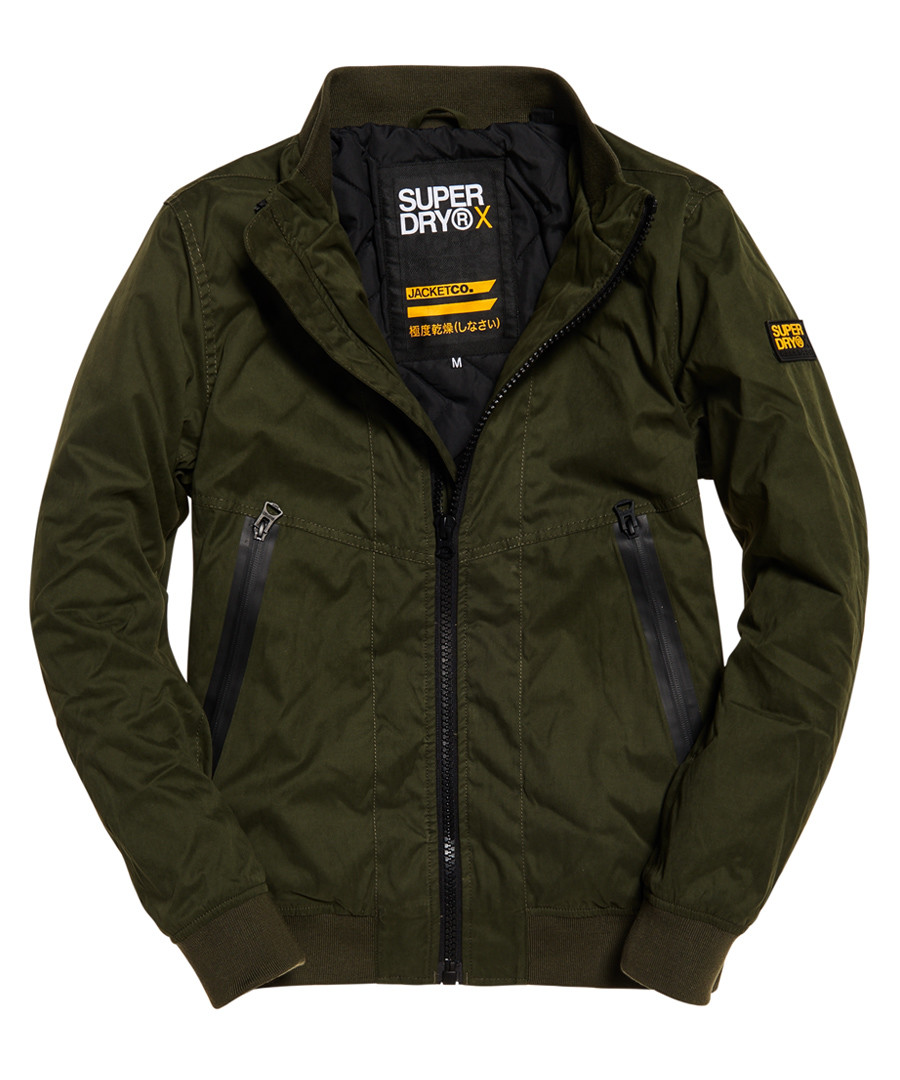 Khaki Premium Houndstooth Harrington Jacket Sale - superdry