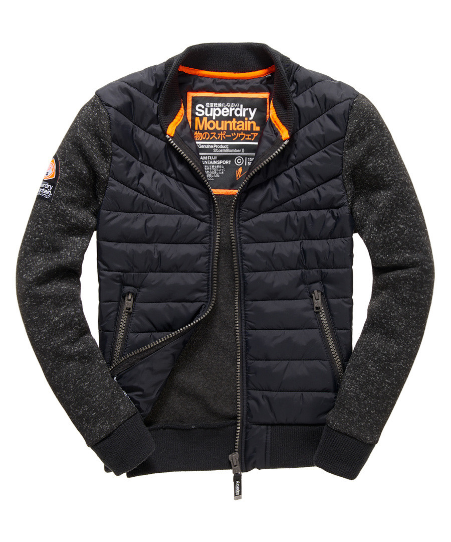 Gritty Black Moody Night Flight Lite Bomber Jacket Sale - superdry