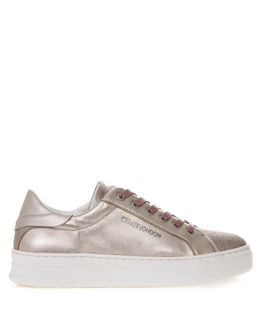Platinum metallic leather sneakers Sale - crime london
