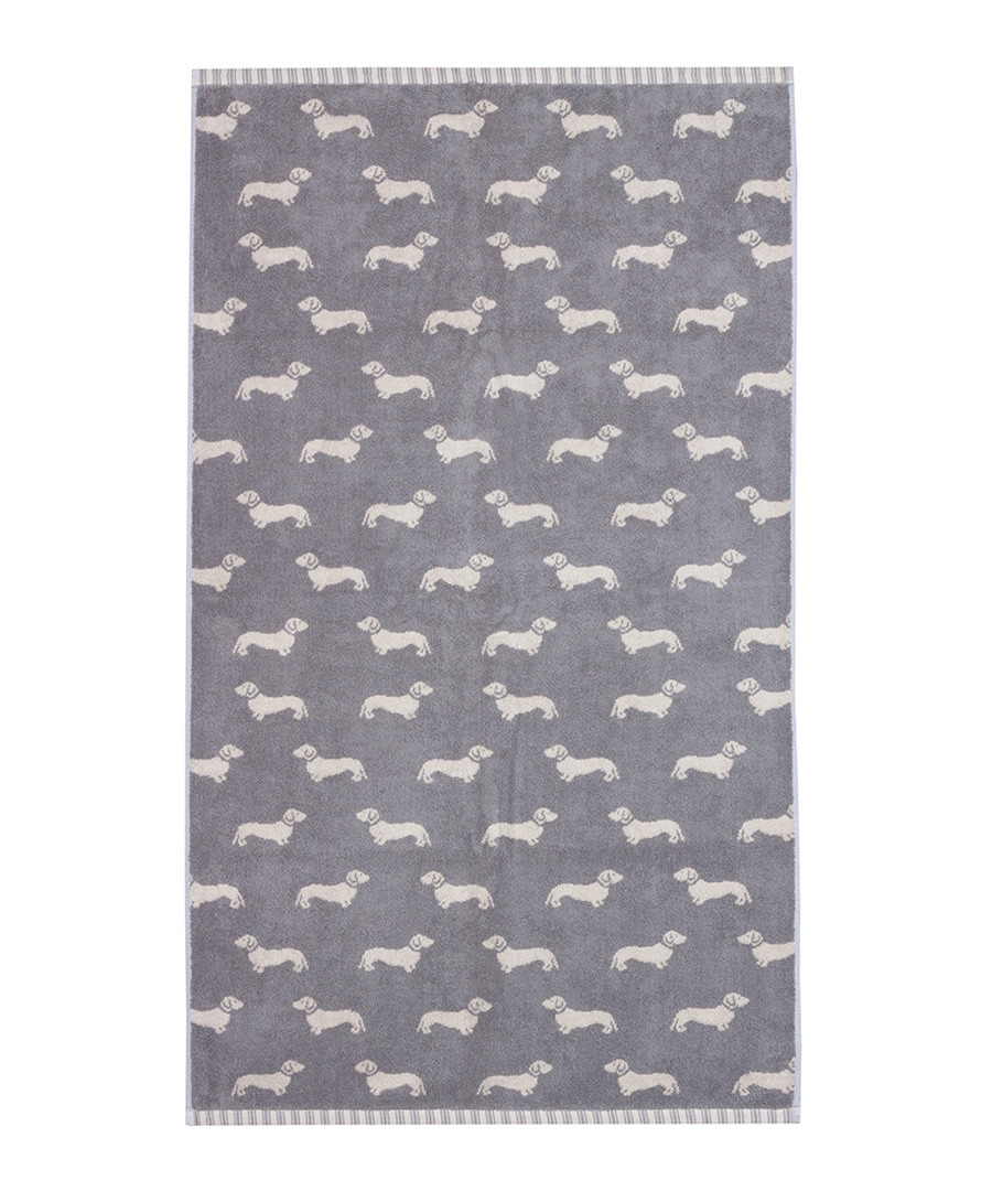 Grey Dachshund cotton bath towel Sale - Emily Bond