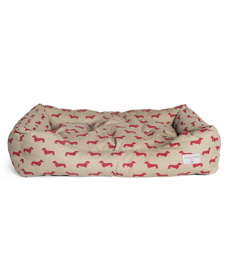 Red Dachshund medium dog bed Sale - Emily Bond