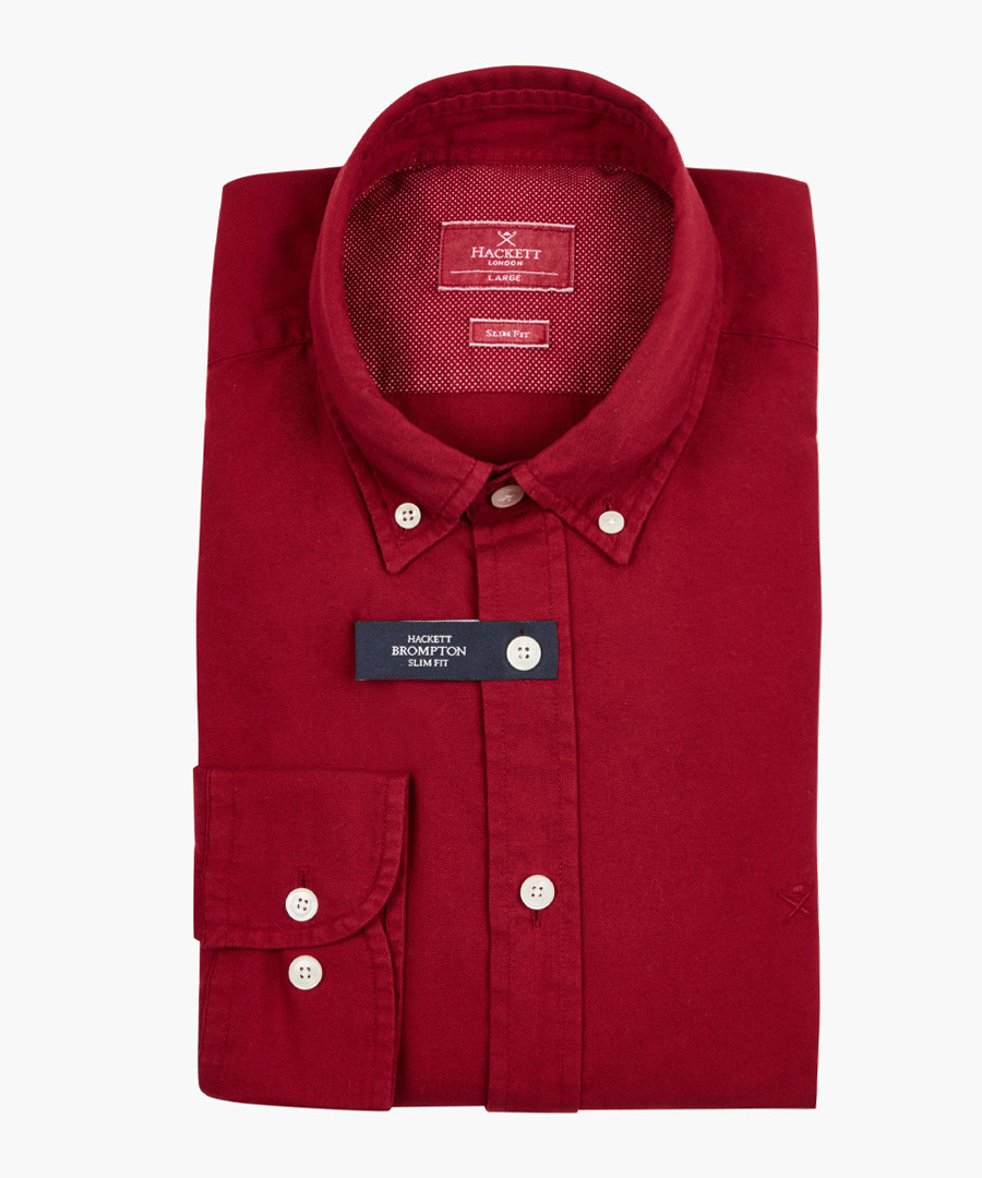 Oxblood button-up shirt Sale - hackett