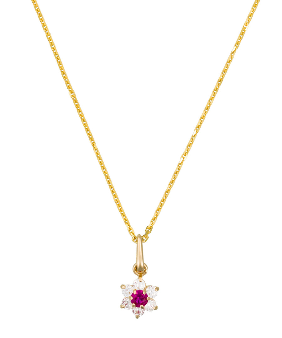 Le Messager rouge red zirconium pendant Sale - or eclat
