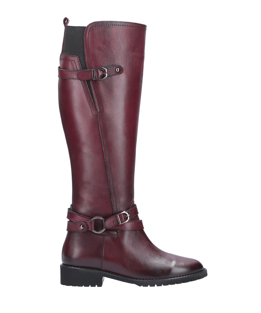 Bordeaux leather buckle boots Sale - riva