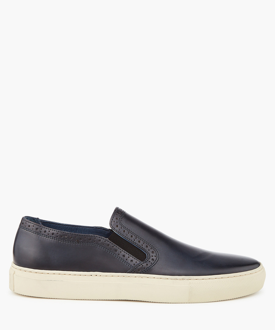 Dark navy perforated slip-ons Sale - paul smith